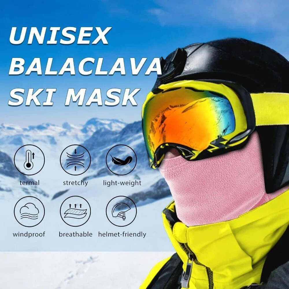 Women's Black/Pink Balaclava Mask Warm Windproof Lightweight Winter Face Mask